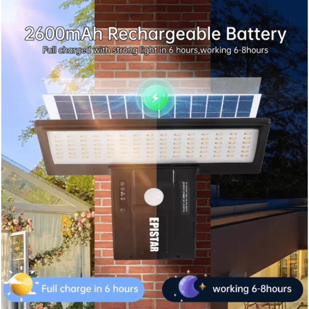 90LED Solar Motion Sensor Security Flood Light Waterproof Outdoor Garden Light With 3 Colors 4 Mo 8