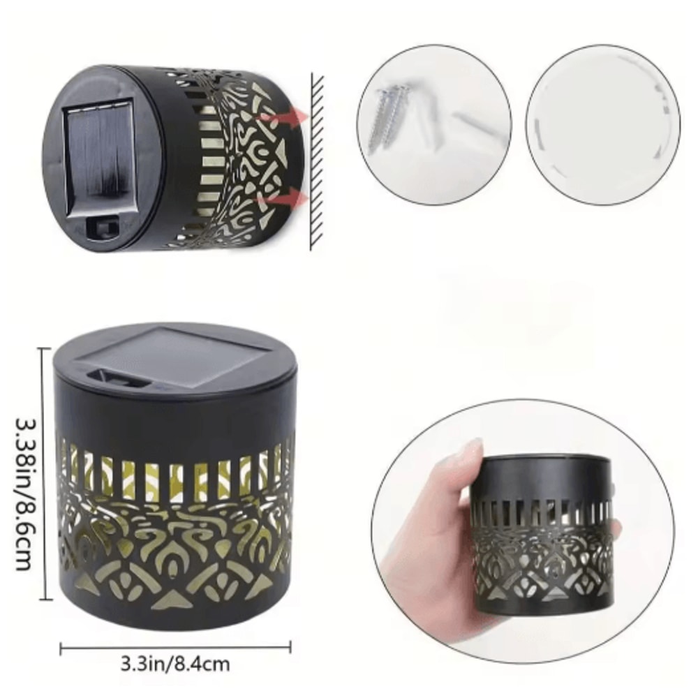 2PCS Metal Solar Wall Lantern Lights Waterproof Outdoor Fence Garden Wall Lights 3