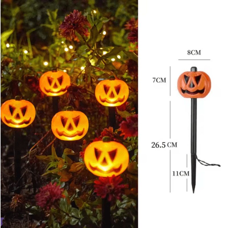Pumpkin Solar Garden Lantern Waterproof Outdoor Halloween Torch Light 3