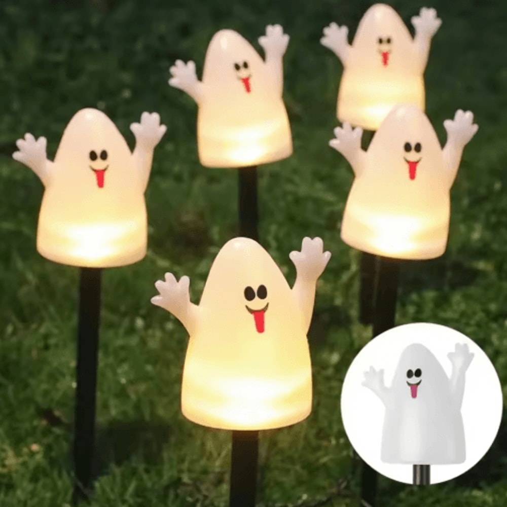 Pumpkin Solar Garden Lantern Waterproof Outdoor Halloween Torch Light 5