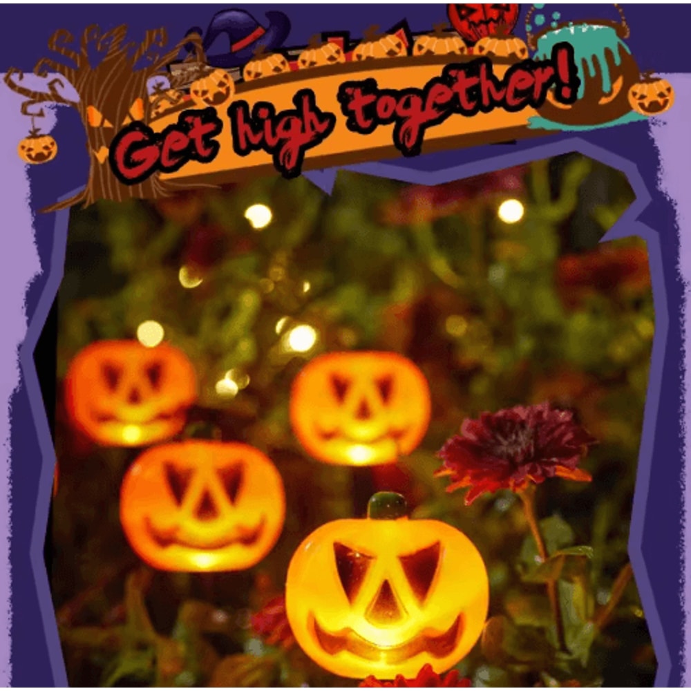 Pumpkin Solar Garden Lantern Waterproof Outdoor Halloween Torch Light 7