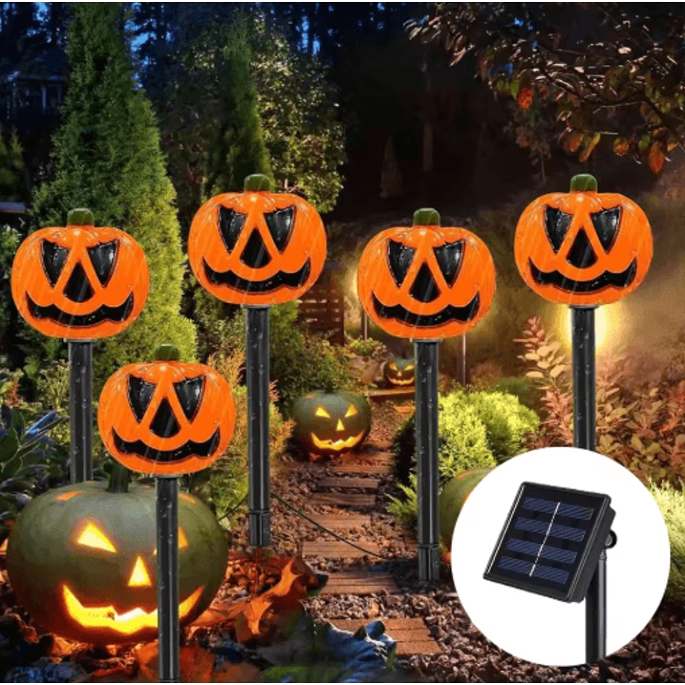 Pumpkin Solar Garden Lantern Waterproof Outdoor Halloween Torch Light 0