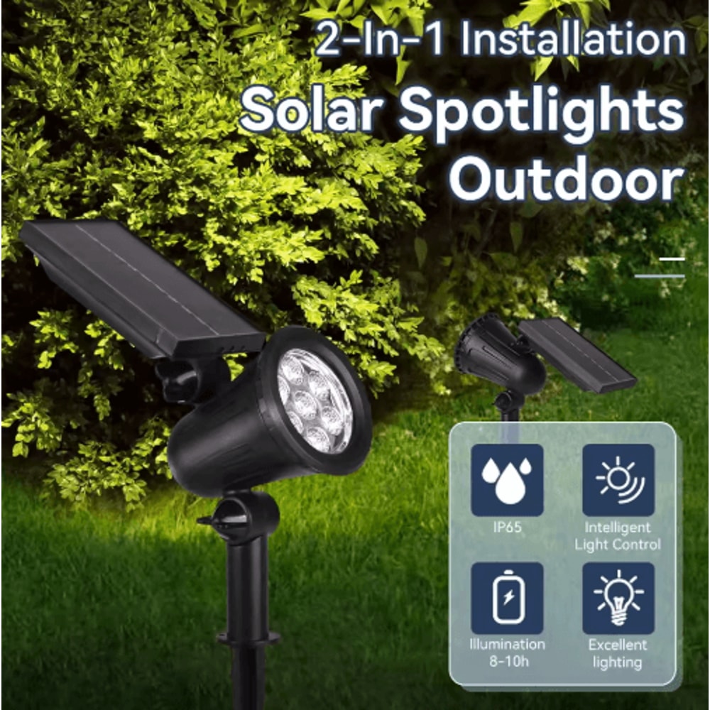 Waterproof LED Solar Garden Spotlight Outdoor Landscape Pathway Lighting 3