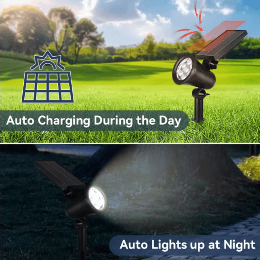 Waterproof LED Solar Garden Spotlight Outdoor Landscape Pathway Lighting 7