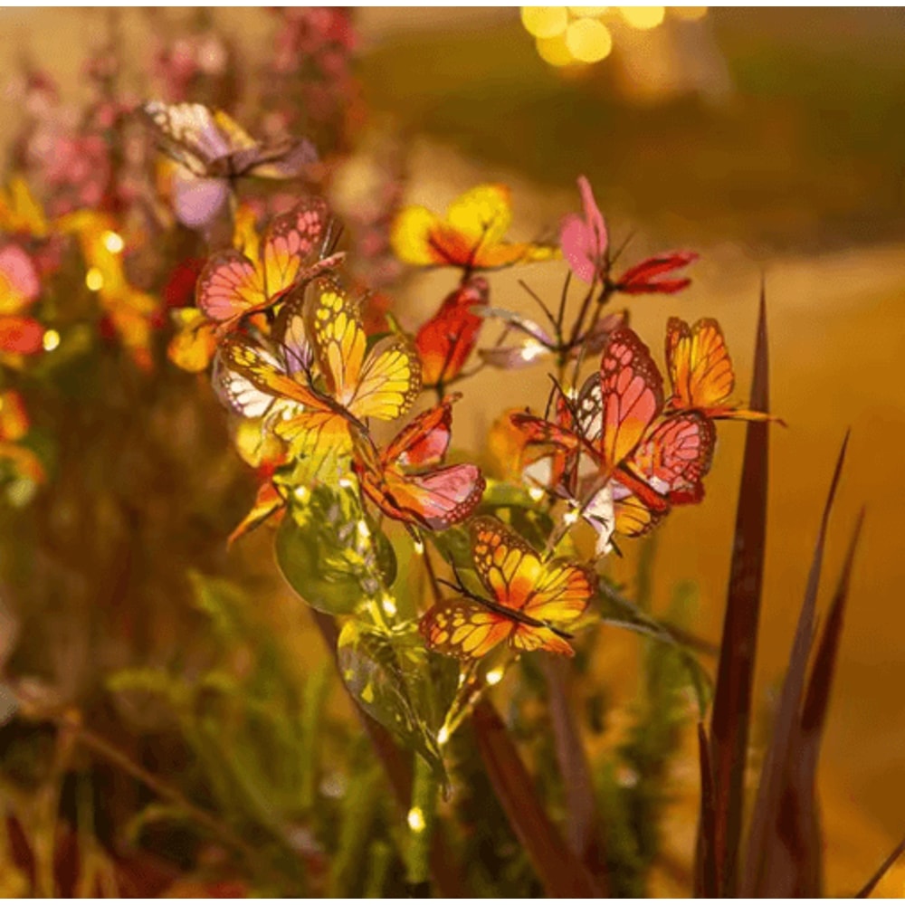 Butterfly Flower Solar Garden Stake Lights Waterproof LED Outdoor Pathway Decor 3
