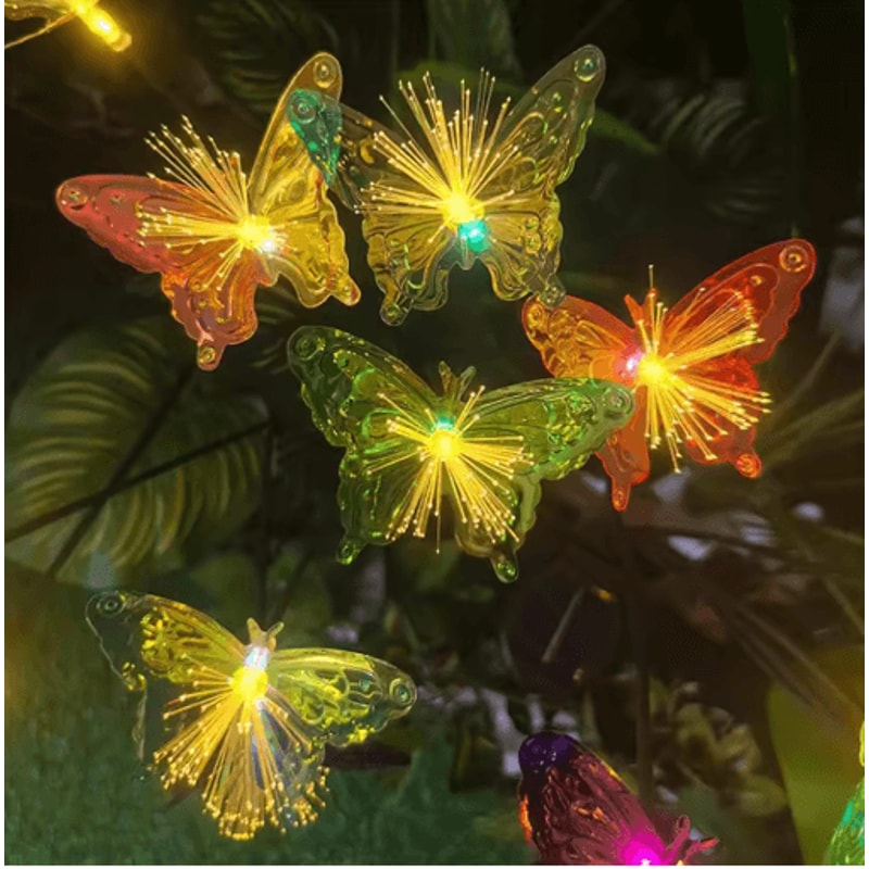Butterfly Flower Solar Garden Stake Lights Waterproof LED Outdoor Pathway Decor 4