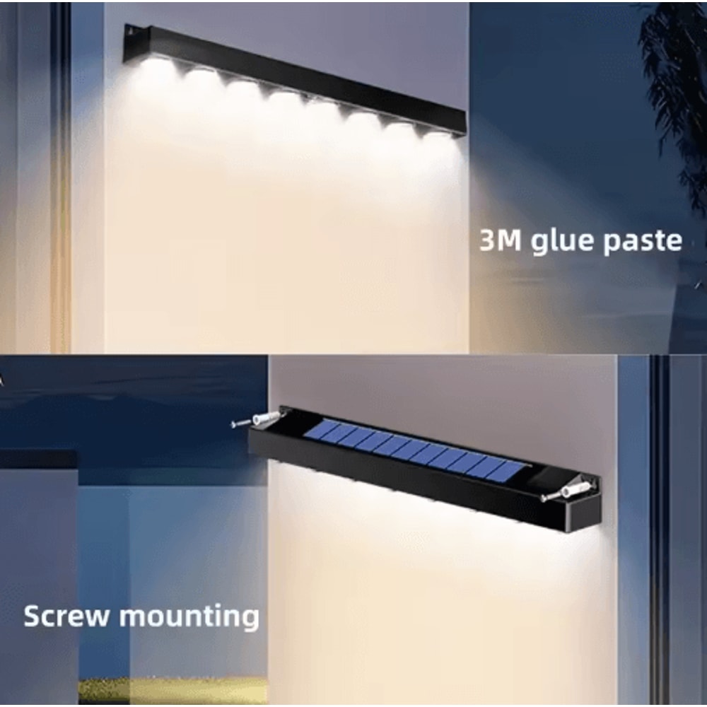 Waterproof LED Solar Wall Fence Lights Outdoor Porch Deck Garden Accent Lighting 3