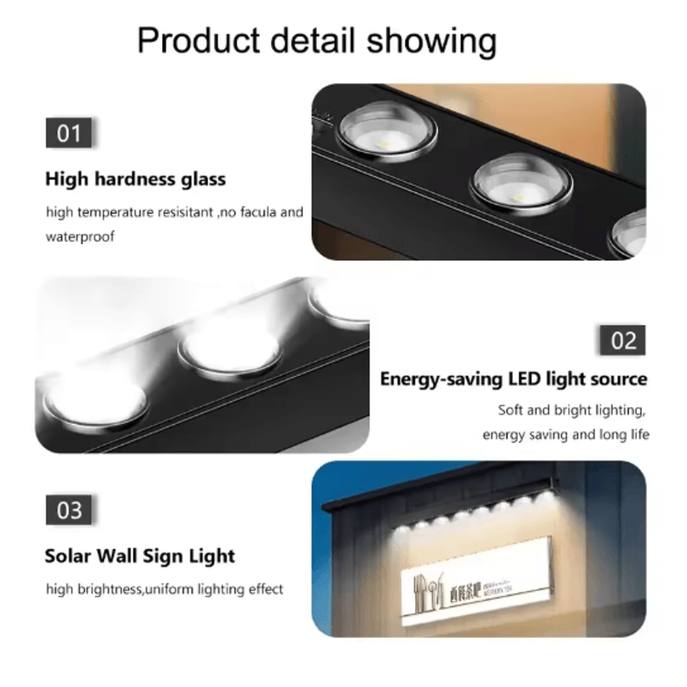 Waterproof LED Solar Wall Fence Lights Outdoor Porch Deck Garden Accent Lighting 4