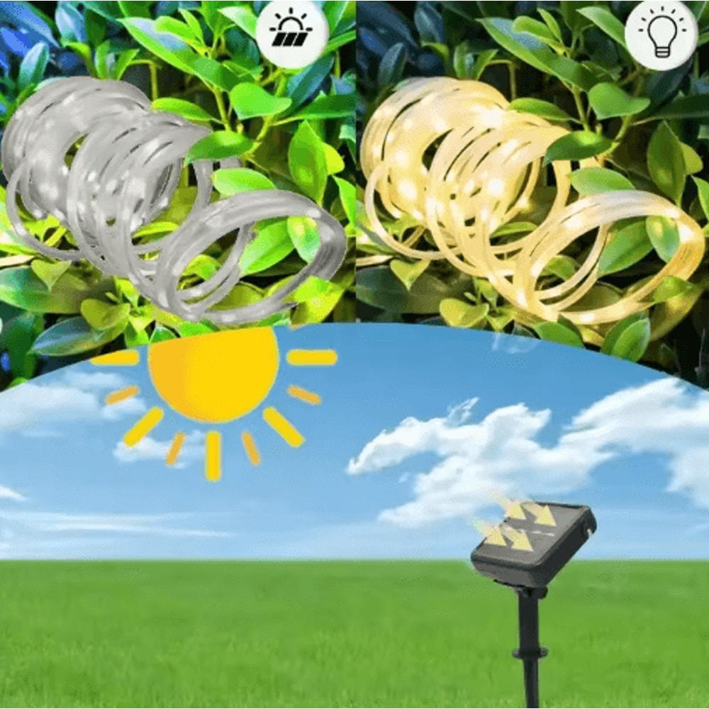 Outdoor Solar Rope LED Lights Waterproof Tube String Lights For Garden Christmas Decor 7