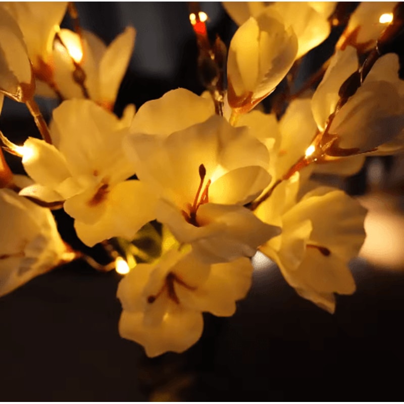 Solar Magnolia Flower Garden Lights Waterproof LED Outdoor Holiday Decor 5