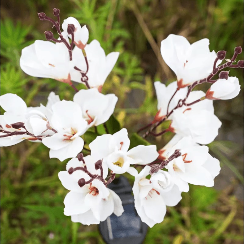 Solar Magnolia Flower Garden Lights Waterproof LED Outdoor Holiday Decor 6