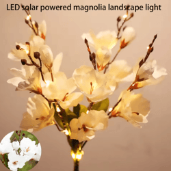 solar magnolia flower garden lights – waterproof led outdoor holiday decor