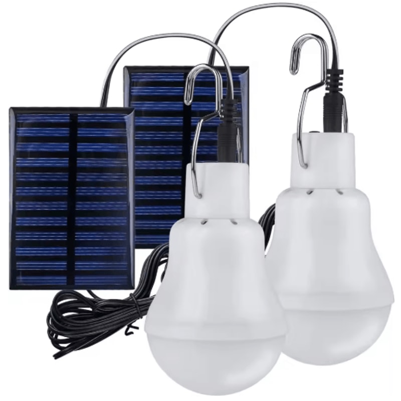 Portable Solar LED Bulb Light USB Rechargeable Hanging Emergency Lamp 0