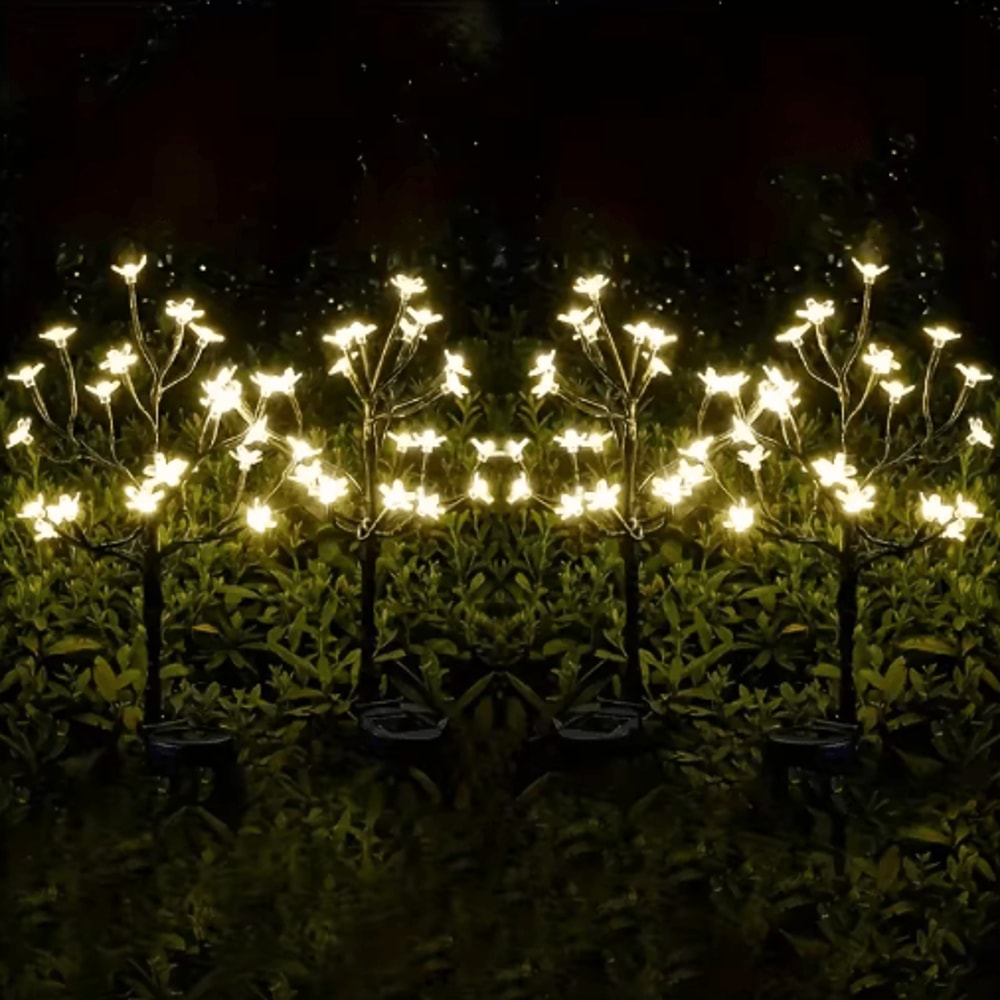Solar Cherry Blossom Garden Lights 20 LED Outdoor Flower Pathway Decor 6