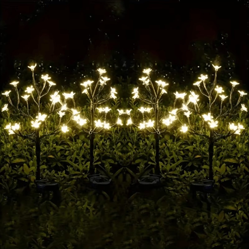 Solar Cherry Blossom Garden Lights 20 LED Outdoor Flower Pathway Decor 6