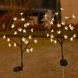 solar cherry blossom garden lights – 20 led outdoor flower pathway decor
