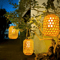 Solar Bamboo Style Rattan Lantern Waterproof Outdoor Garden Hanging Light 7