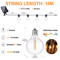 G40 Solar Globe String Lights With Remote Dimmable Waterproof Patio Hanging Lights 1