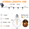 G40 Solar Globe String Lights With Remote Dimmable Waterproof Patio Hanging Lights 2
