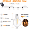 G40 Solar Globe String Lights With Remote Dimmable Waterproof Patio Hanging Lights 7
