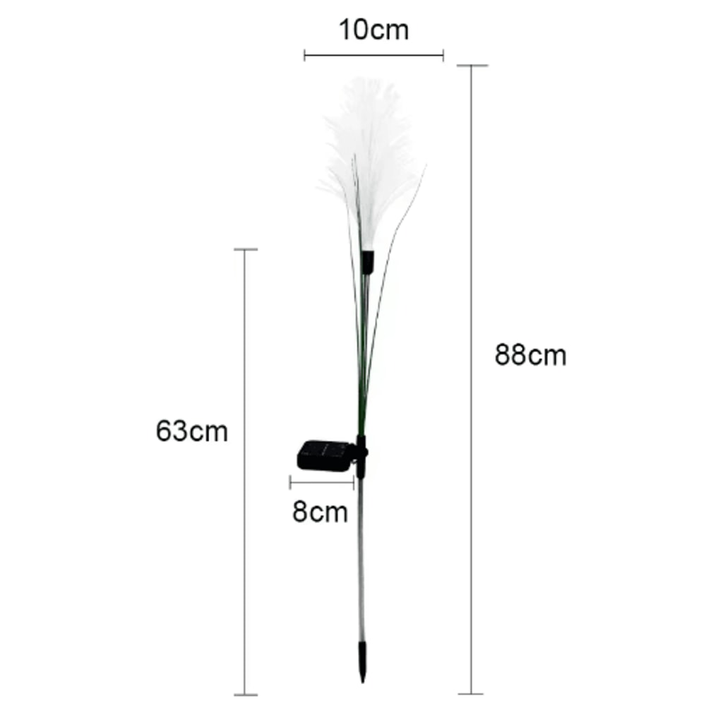 LED Solar Reed Garden Lights Waterproof Outdoor Pathway Landscape Decor 2