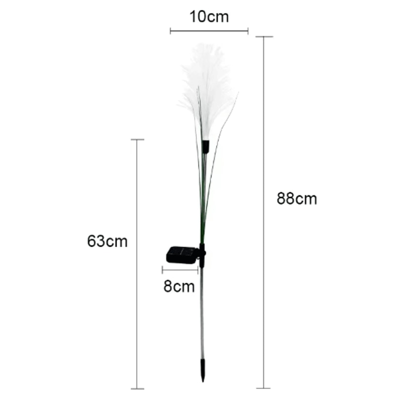 LED Solar Reed Garden Lights Waterproof Outdoor Pathway Landscape Decor 2