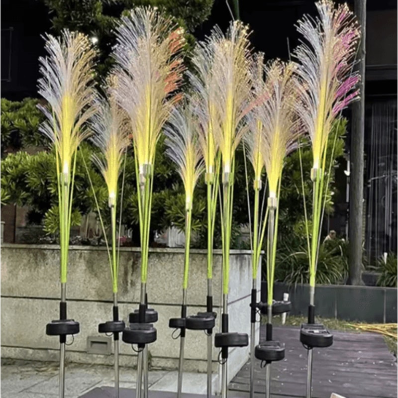 LED Solar Reed Garden Lights Waterproof Outdoor Pathway Landscape Decor 4