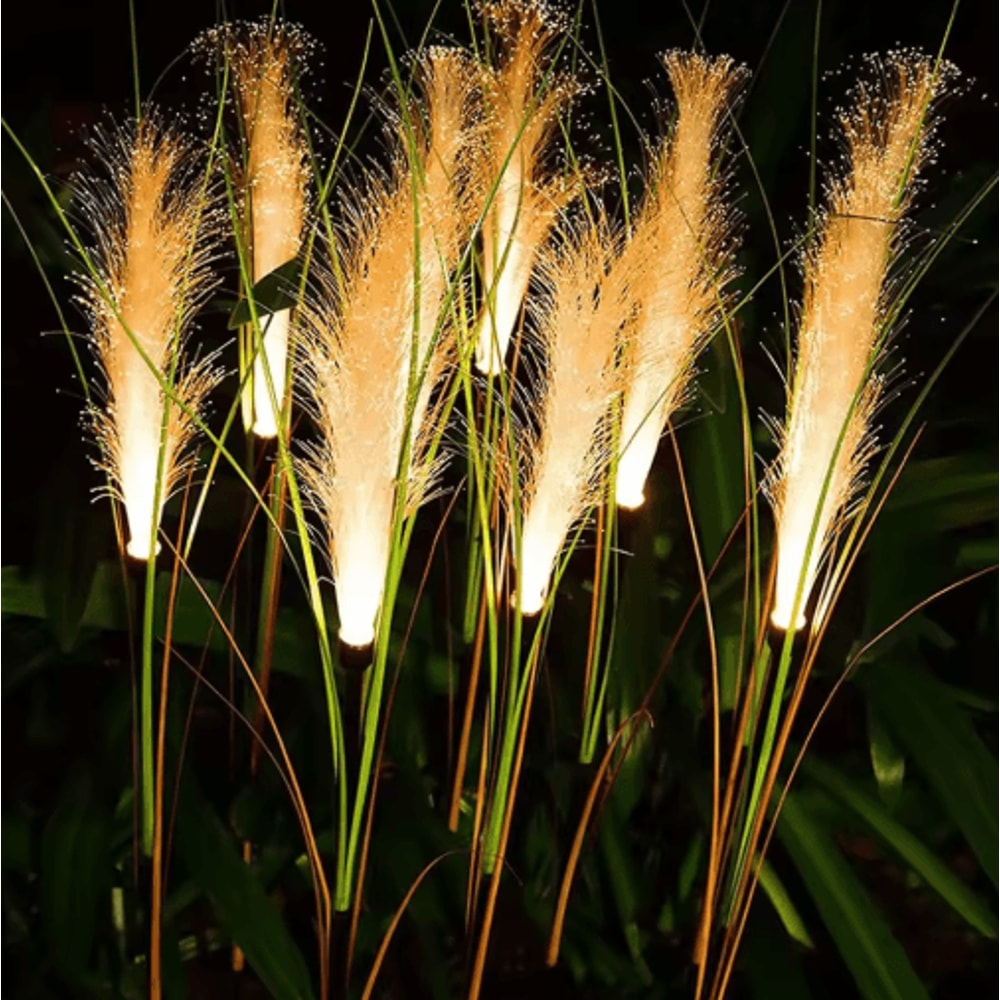 LED Solar Reed Garden Lights Waterproof Outdoor Pathway Landscape Decor 0