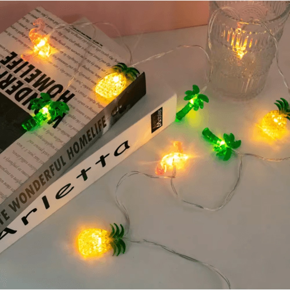 Tropical Flamingo Pineapple String Lights 1020 LED Hawaiian Party Decor 1