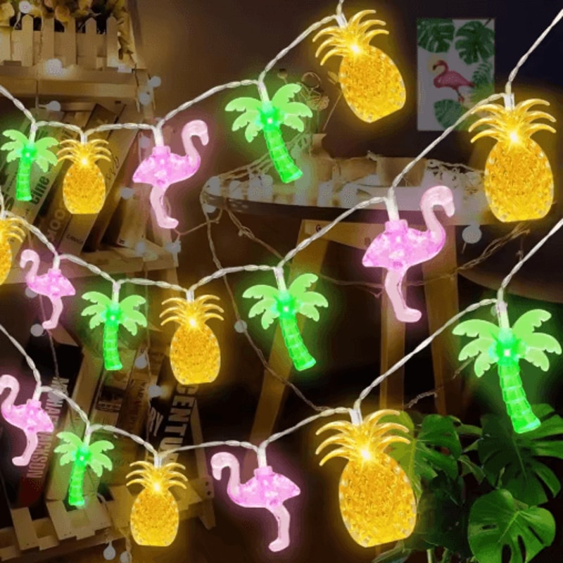 Tropical Flamingo Pineapple String Lights 1020 LED Hawaiian Party Decor 4