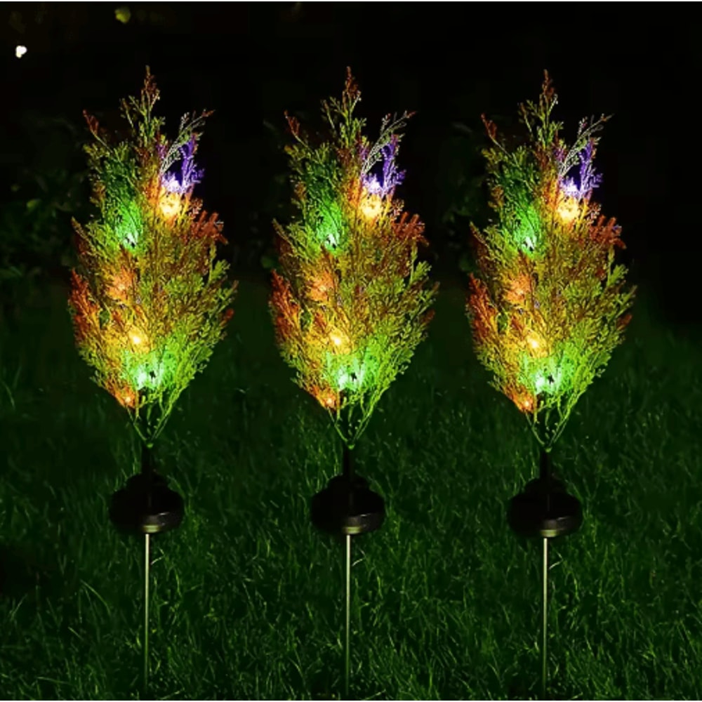 Solar Pine Tree Garden Stake Lights Waterproof Outdoor Christmas Landscape Decor 4