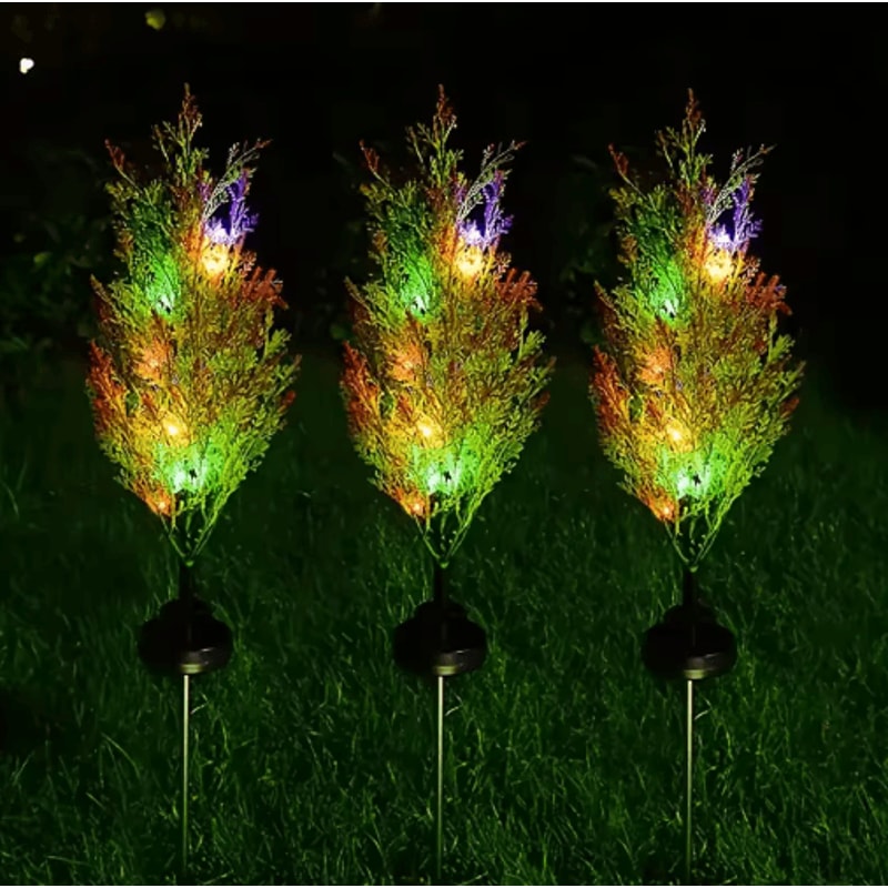 Solar Pine Tree Garden Stake Lights Waterproof Outdoor Christmas Landscape Decor 4