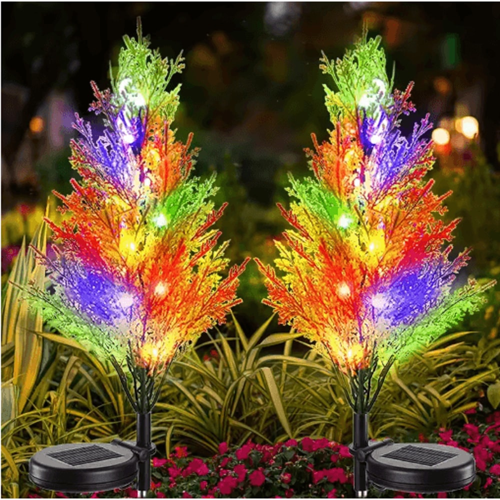 Solar Pine Tree Garden Stake Lights Waterproof Outdoor Christmas Landscape Decor 6