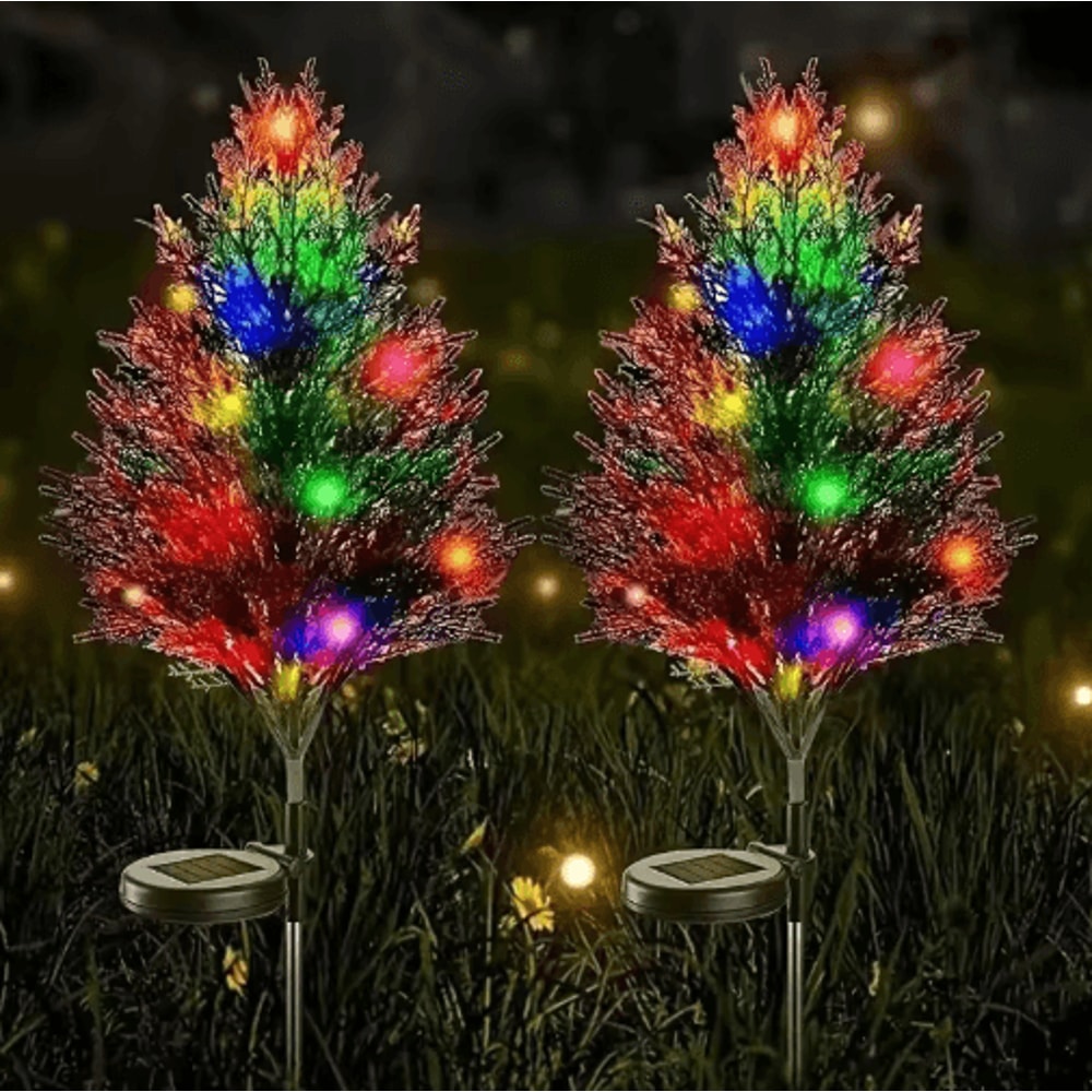 Solar Pine Tree Garden Stake Lights Waterproof Outdoor Christmas Landscape Decor 0