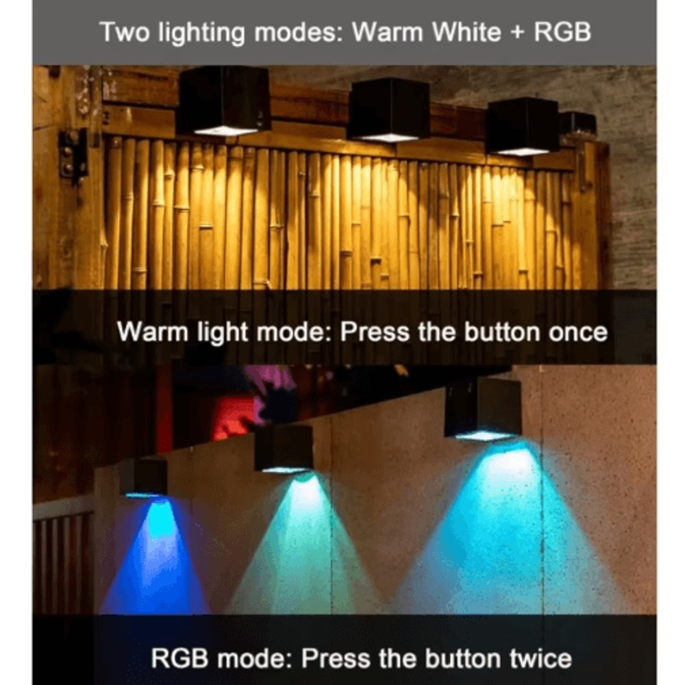 Wireless LED Solar Wall Lights Waterproof Outdoor Fence Porch Lighting 4