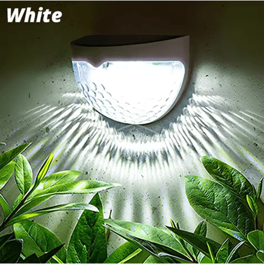 6LED HalfRound Solar Step Fence Lights Waterproof Outdoor Garden Wall Lamps 3