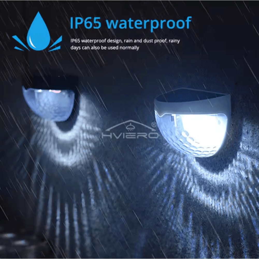 6LED HalfRound Solar Step Fence Lights Waterproof Outdoor Garden Wall Lamps 4