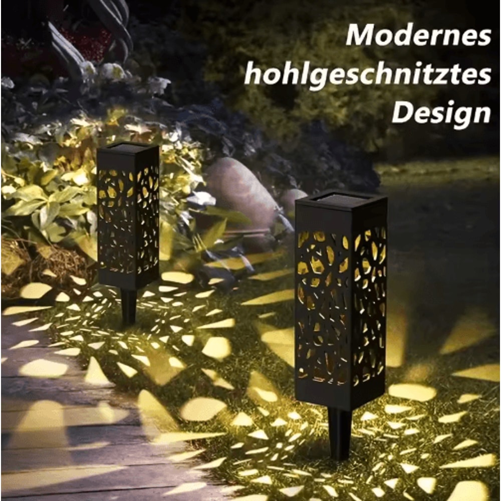 6PCS HollowOut Solar Garden Stake Lights Waterproof LED Landscape Lawn Lamps 2