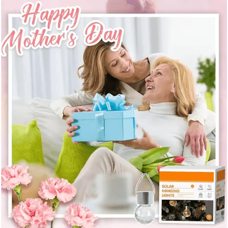 Cracked Glass Solar Hanging Lights Waterproof Outdoor Garden Tree Lantern 4