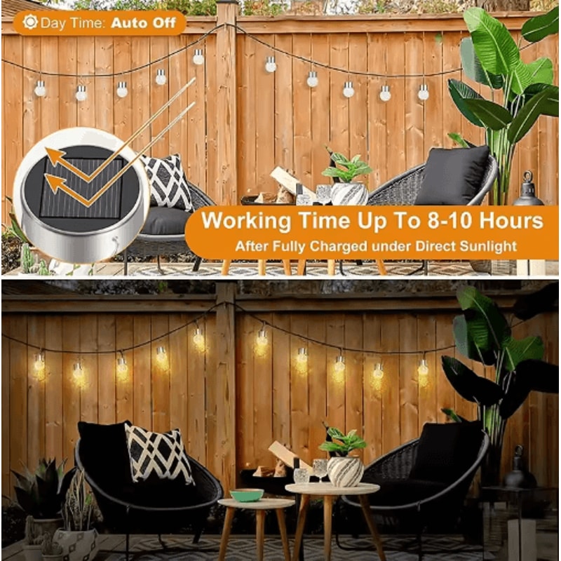 Cracked Glass Solar Hanging Lights Waterproof Outdoor Garden Tree Lantern 8