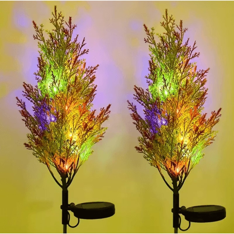Multicolor Solar Christmas Tree Garden Lights Outdoor Pathway Lawn Holiday Decor 4