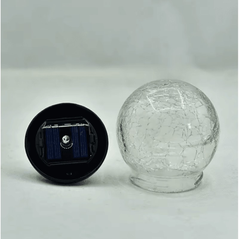Cracked Glass Solar Globe Garden Lights Waterproof LED Pathway Patio Decor 2