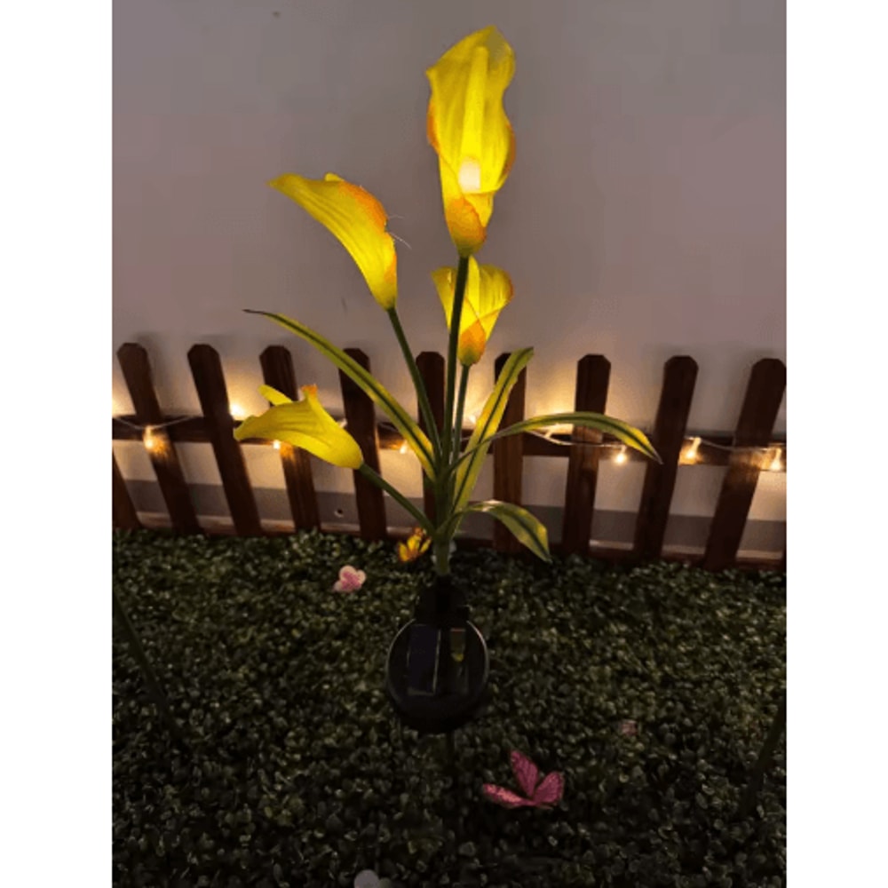 Solar Calla Lily Flower Garden Lights Waterproof LED Outdoor Stake Decor 1