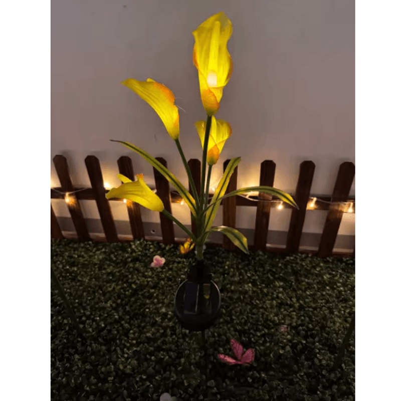 Solar Calla Lily Flower Garden Lights Waterproof LED Outdoor Stake Decor 1