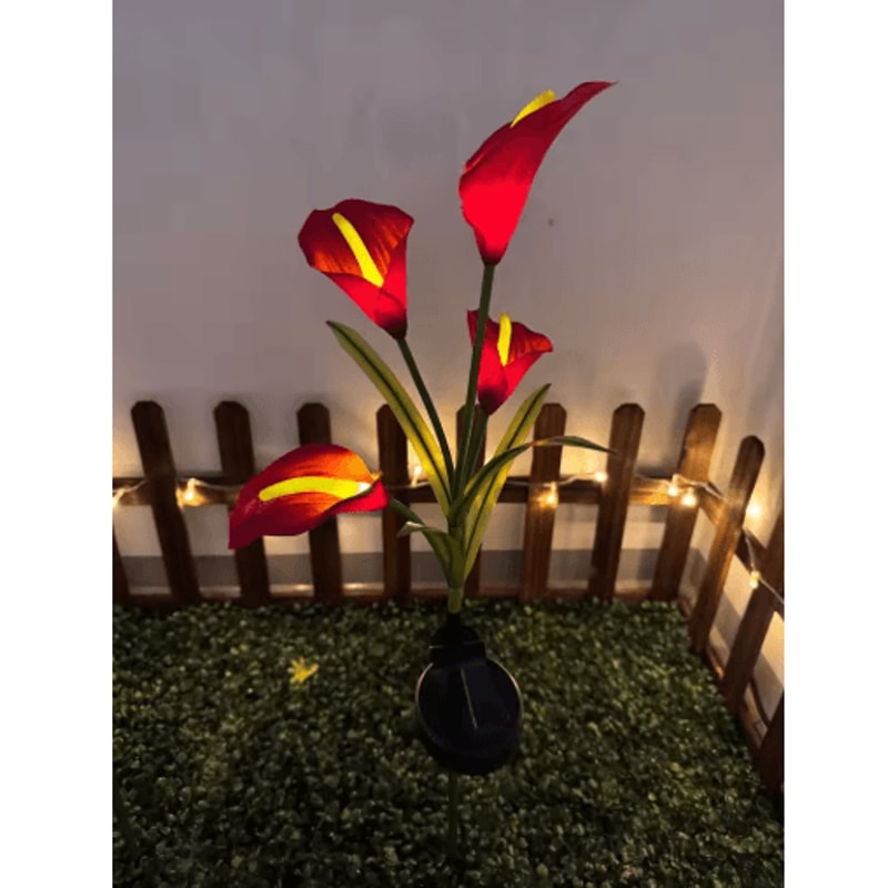 Solar Calla Lily Flower Garden Lights Waterproof LED Outdoor Stake Decor 2