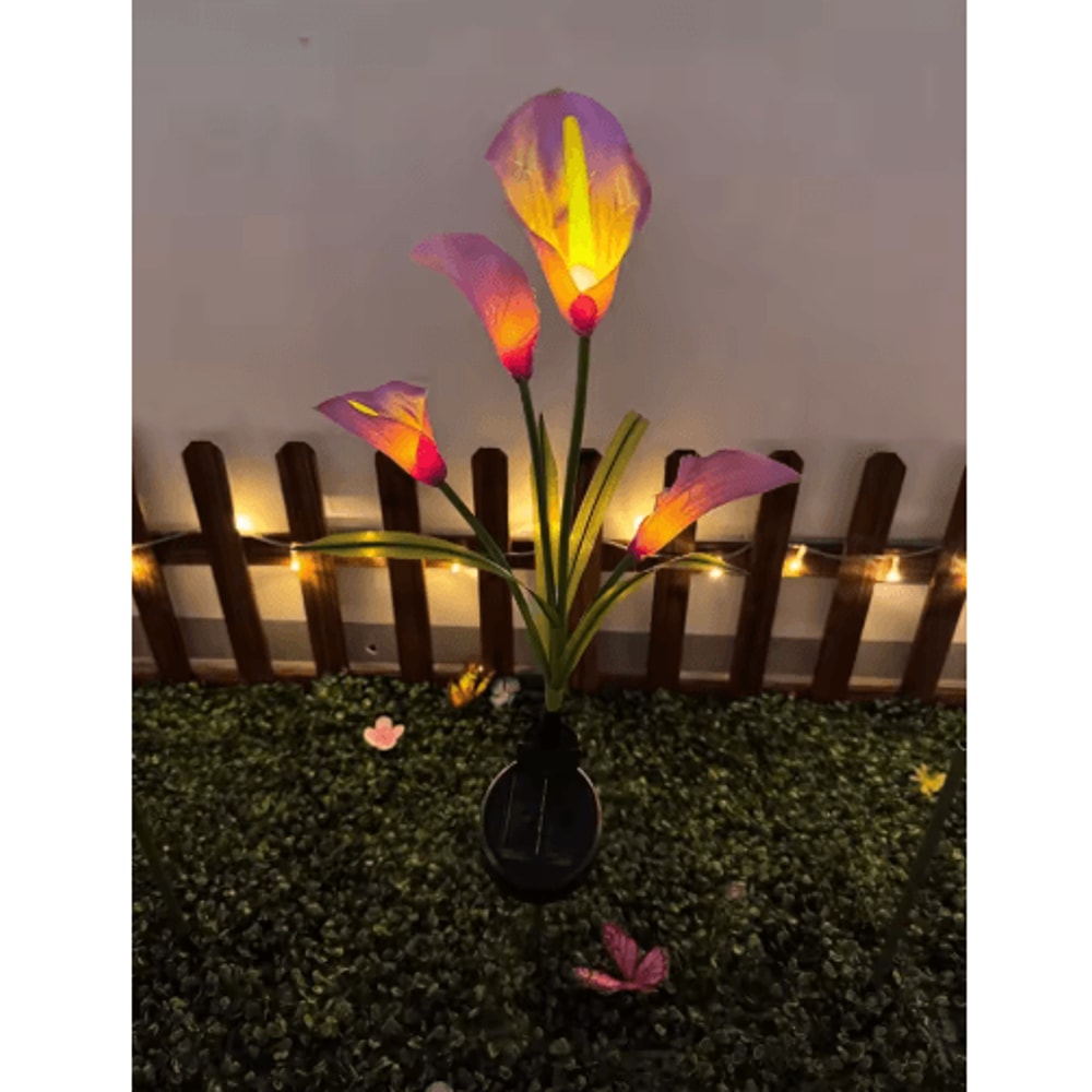 Solar Calla Lily Flower Garden Lights Waterproof LED Outdoor Stake Decor 3