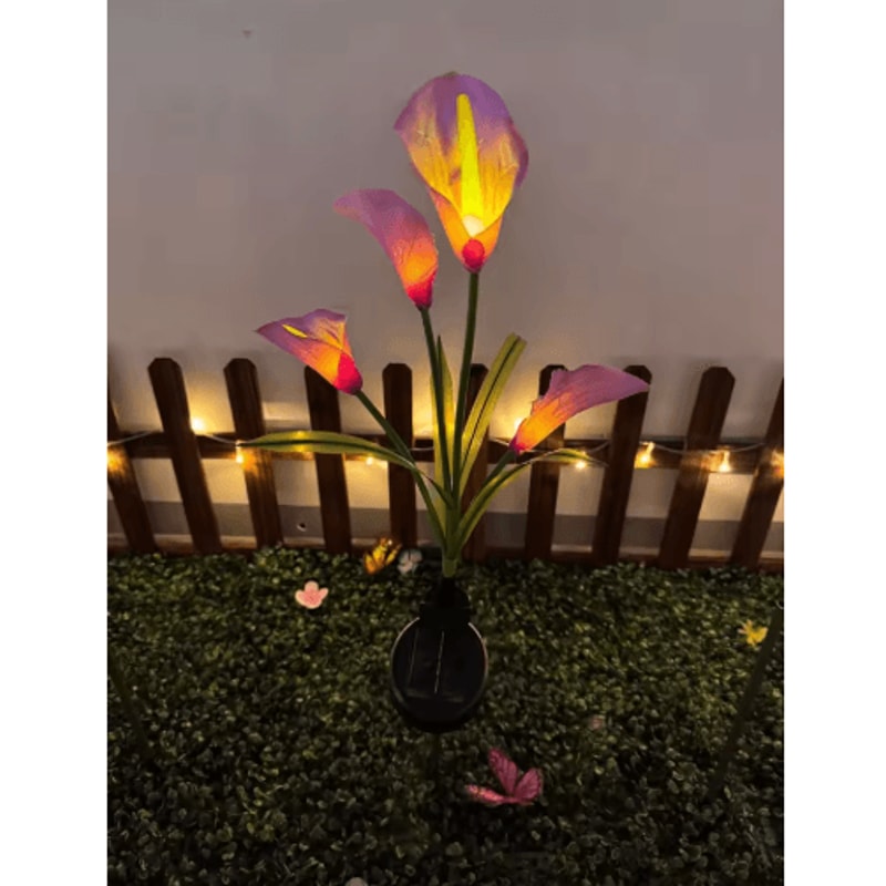 Solar Calla Lily Flower Garden Lights Waterproof LED Outdoor Stake Decor 3