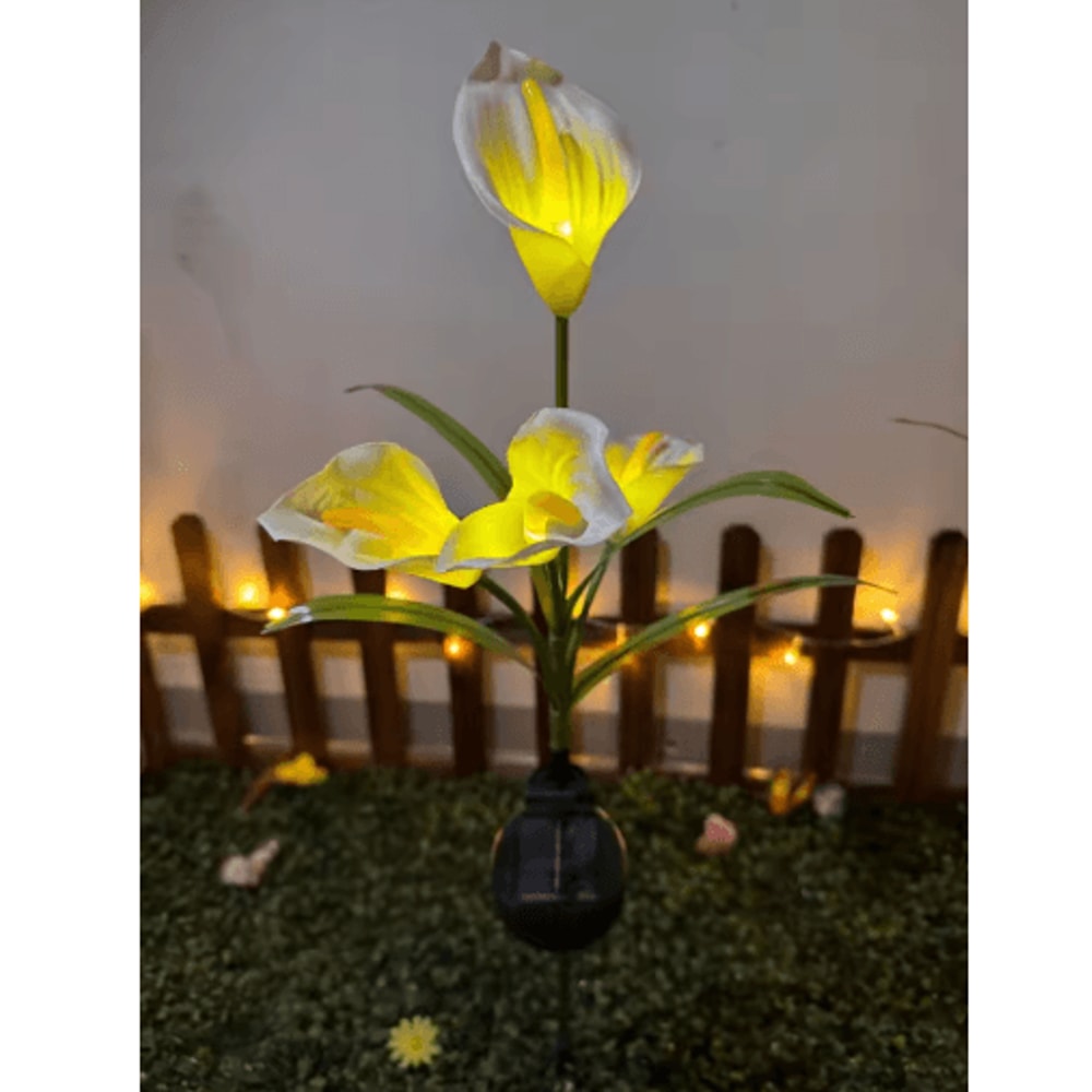Solar Calla Lily Flower Garden Lights Waterproof LED Outdoor Stake Decor 4