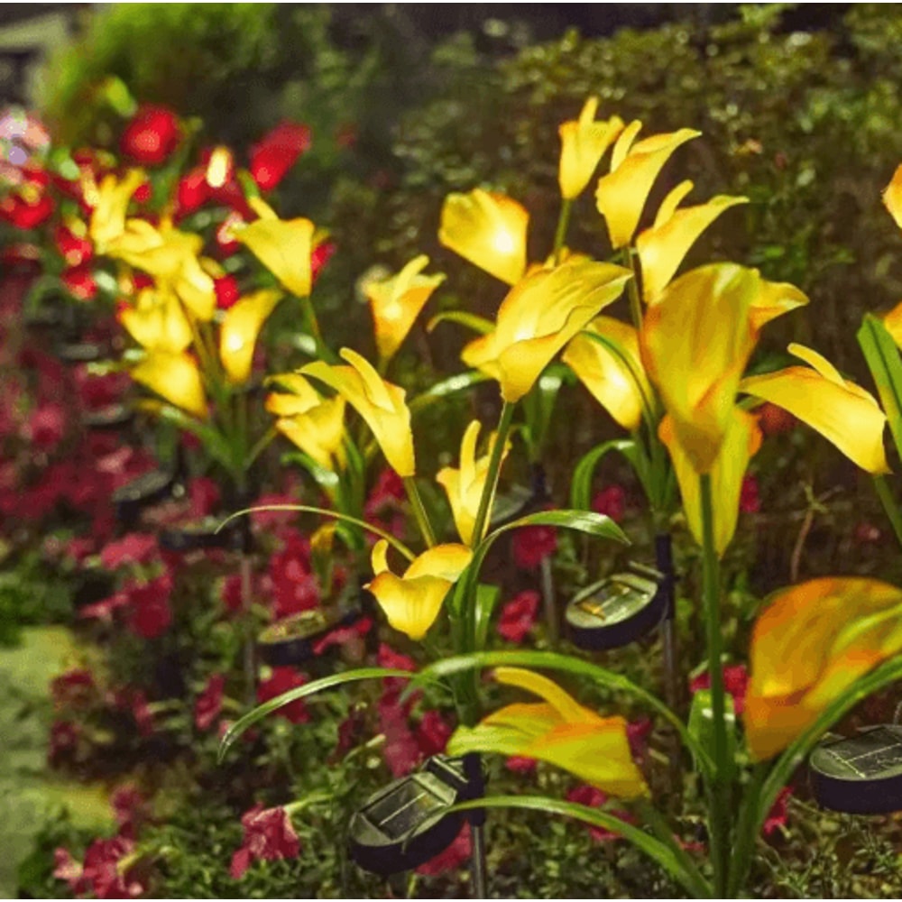 Solar Calla Lily Flower Garden Lights Waterproof LED Outdoor Stake Decor 7