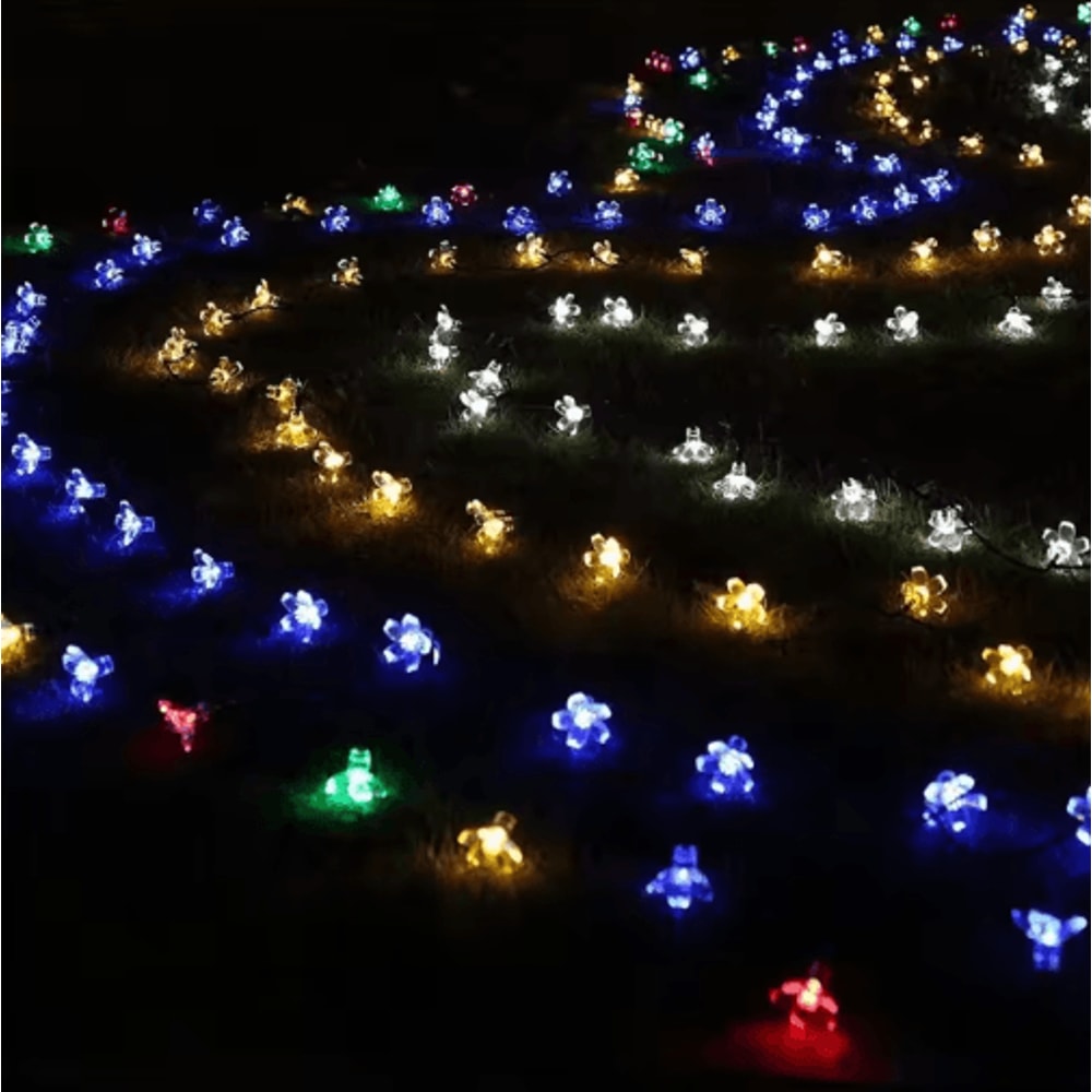 Solar Sakura Cherry Blossom String Lights 5M Fairy Lights For Garden Wedding Decor 4